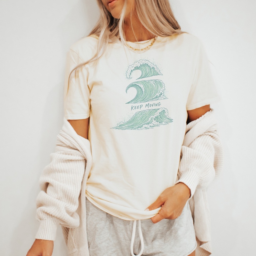 Keep Moving Three Waves Breaking Tee
